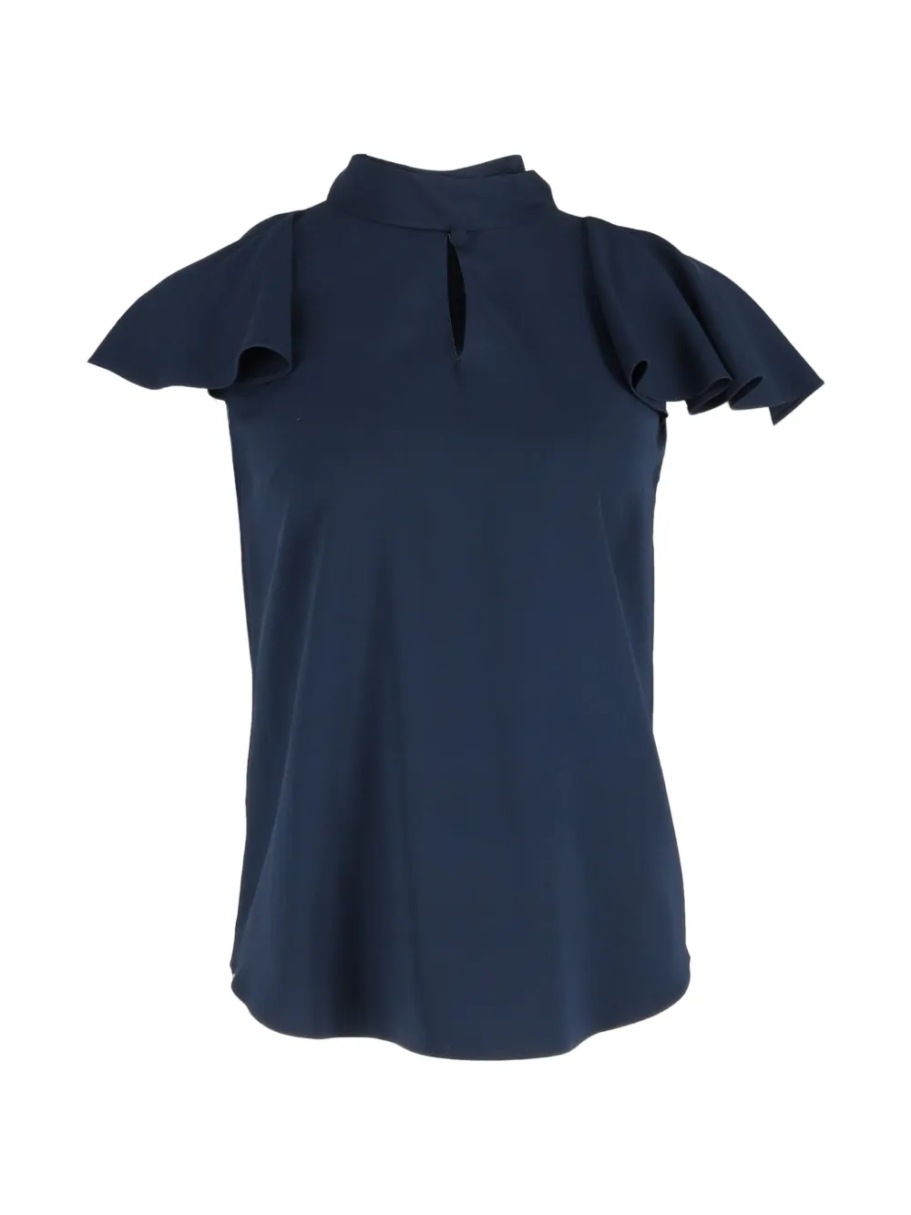 Oscar de la Renta Pre-Owned flutter-sleeve tie top - Blu