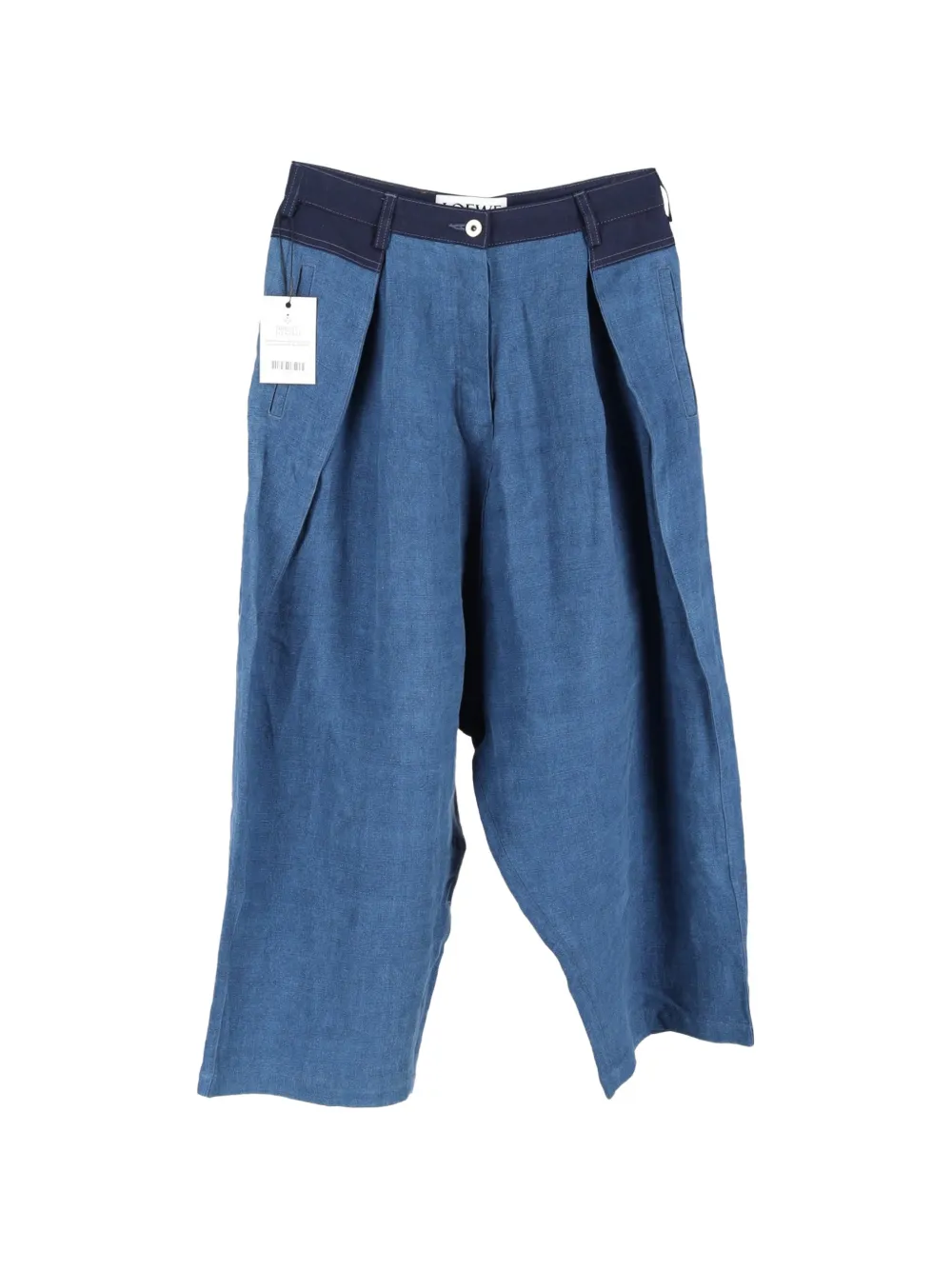 Loewe Pre-Owned high-rise pleated trousers - Blu