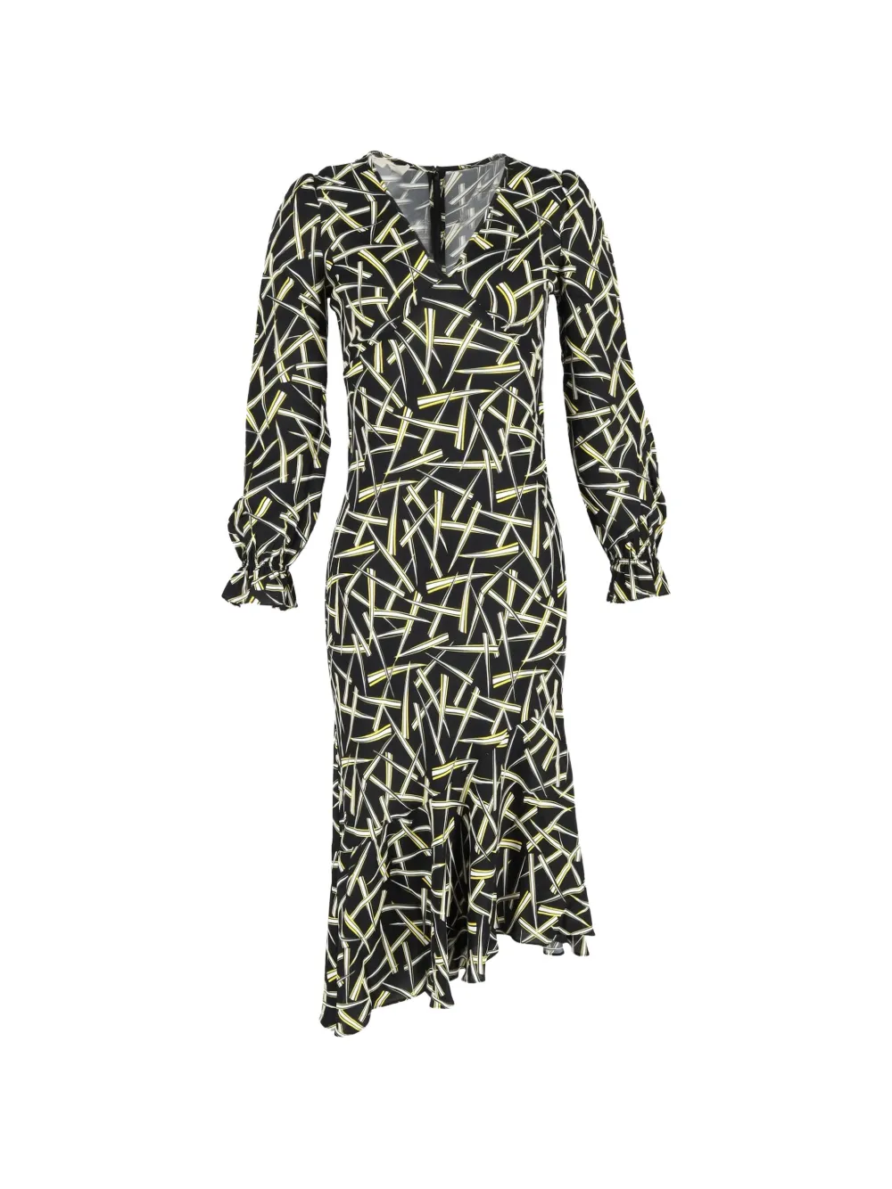 Diane Von Furstenberg Vintage geometric-pattern midi dress - Black