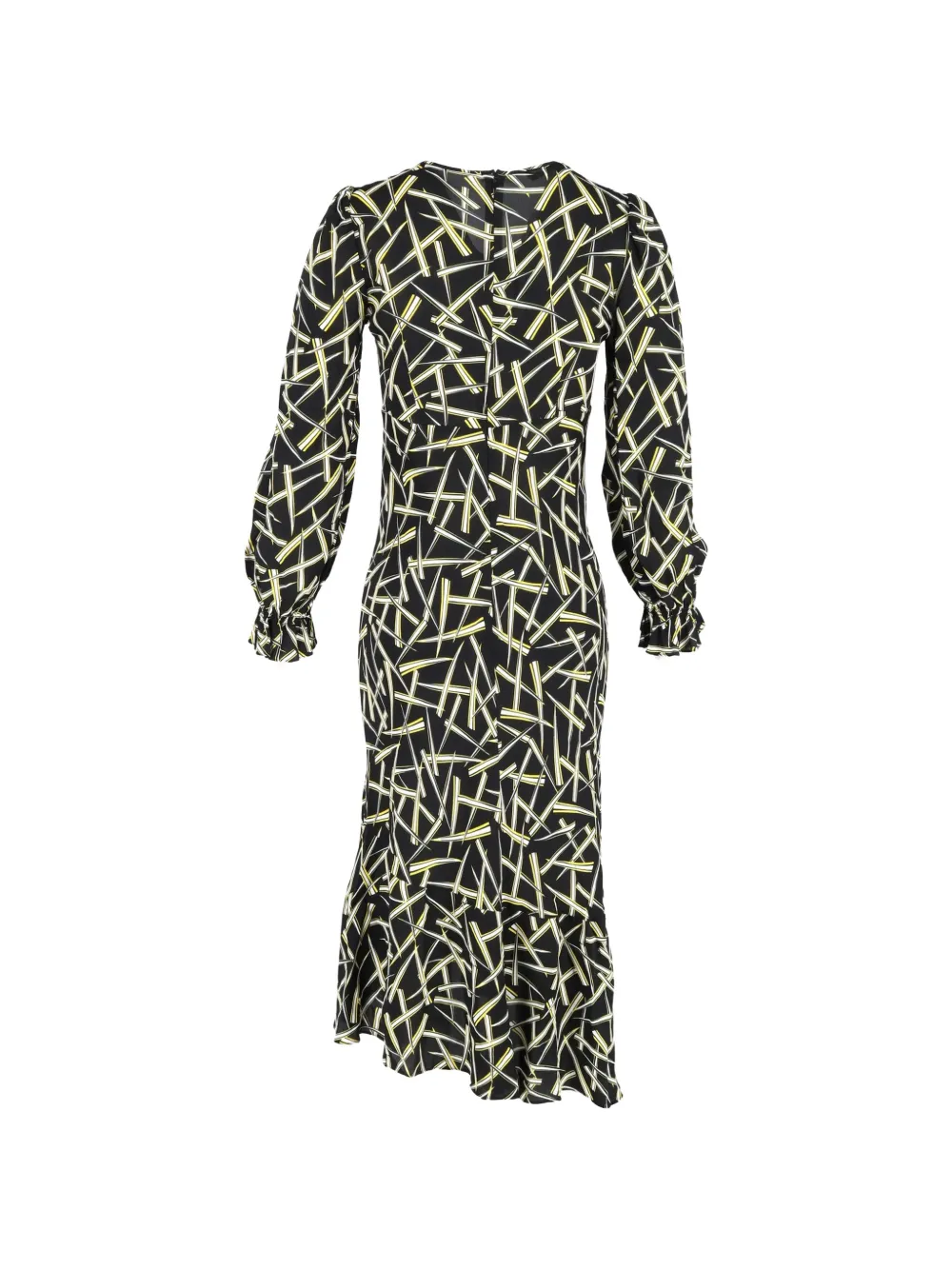 Diane Von Furstenberg Vintage geometric-pattern midi dress - Zwart
