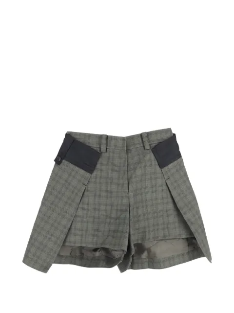 sacai shorts a capas con cuadros estampados