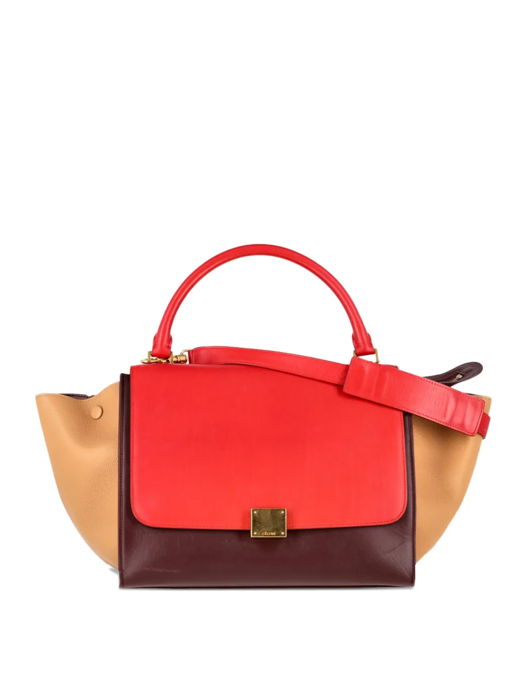 Celine Pre-Owned medium Trapeze tricolour tote bag - Rosso