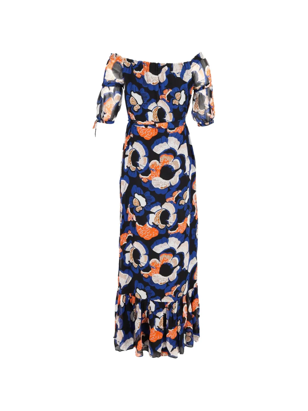 Diane Von Furstenberg Vintage Ashley off-shoulder belted dress - Blauw