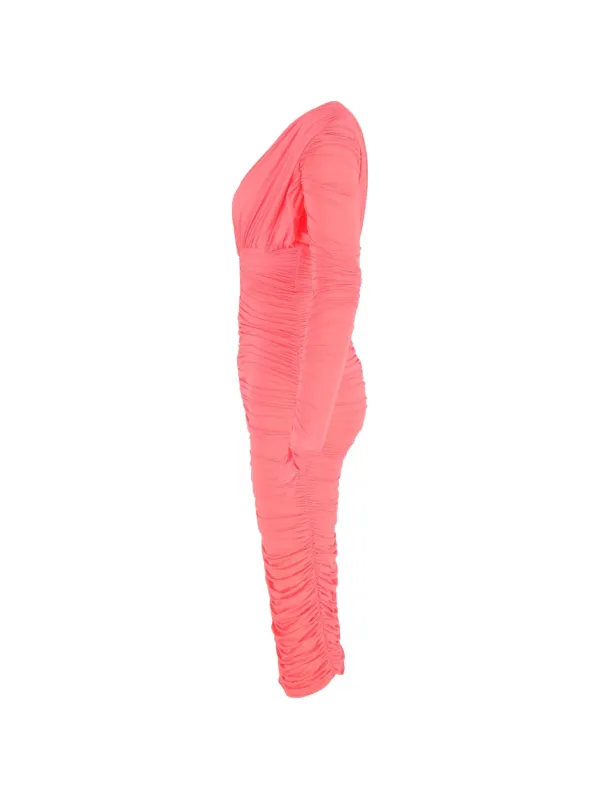 alex perry ruched dress Alex Perry Ruched Midi Dress | Pink