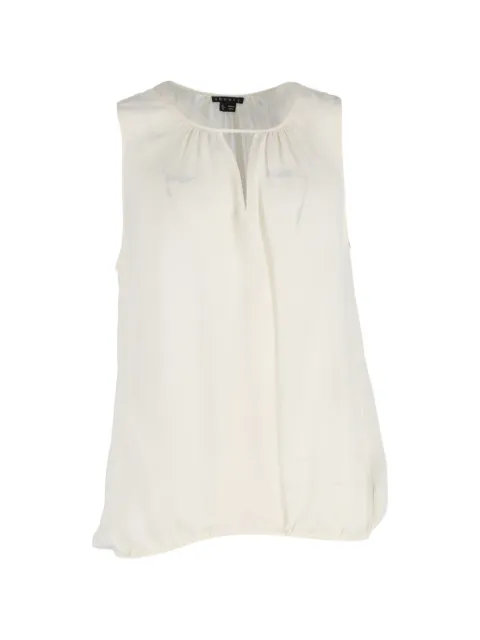 Theory blusa de seda cruzada sin mangas