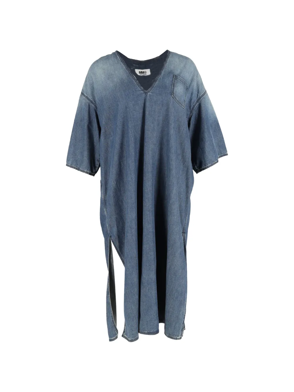 Maison Martin Margiela Pre-Owned V-neck side-slit midi dress - Blu