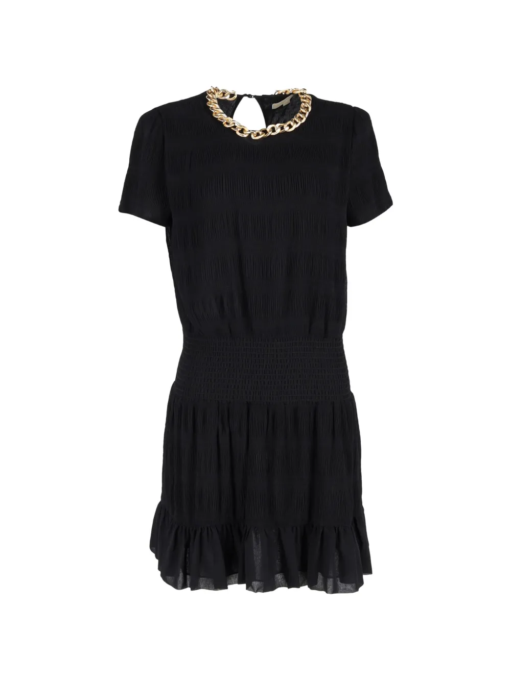 Michael Kors Vintage chain-embellished collar mini dress - Nero