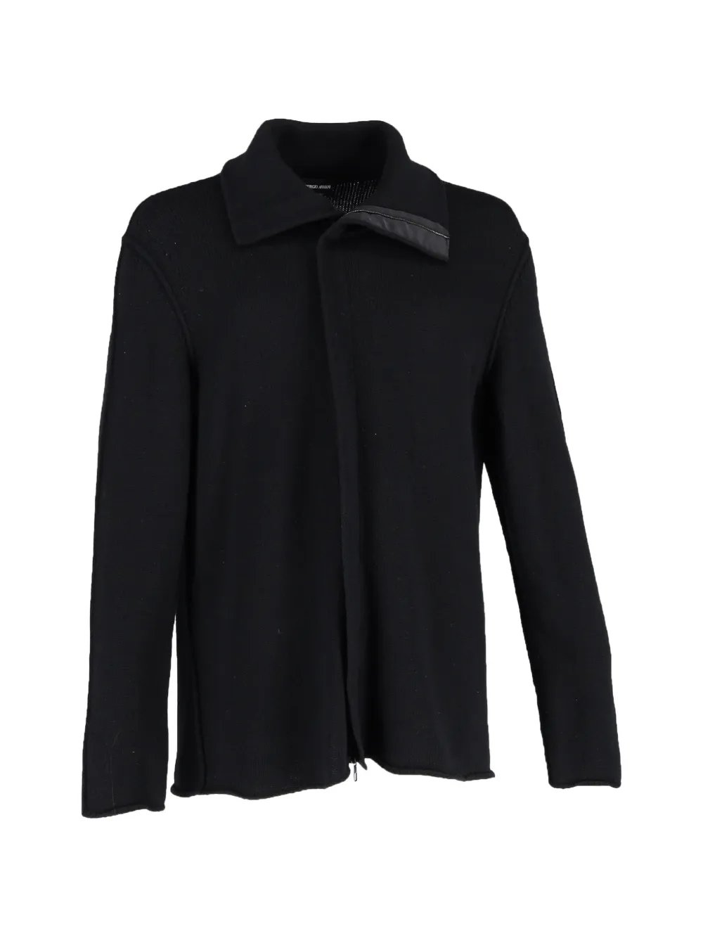 Giorgio Armani Pre-Owned zip-up wool cardigan - Nero