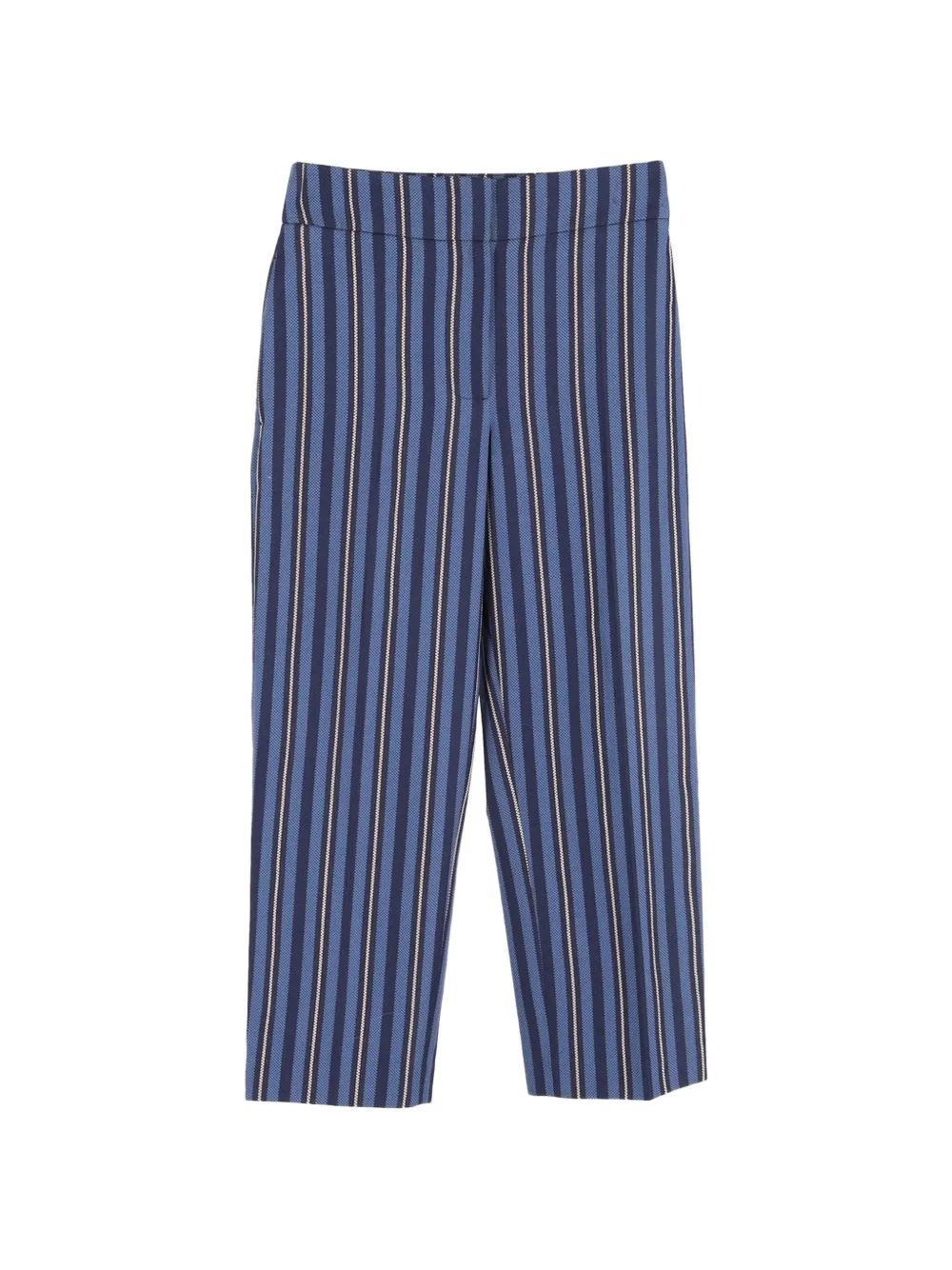Burberry Pre-Owned striped cropped trousers - Blu