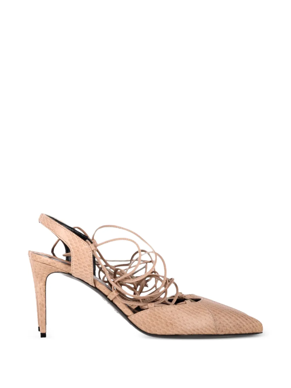 Saint Laurent Pre-Owned snakeskin-embossed pumps - Nude