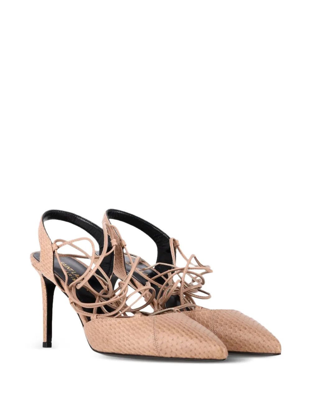 Saint Laurent Pre-Owned snakeskin-embossed pumps - Beige