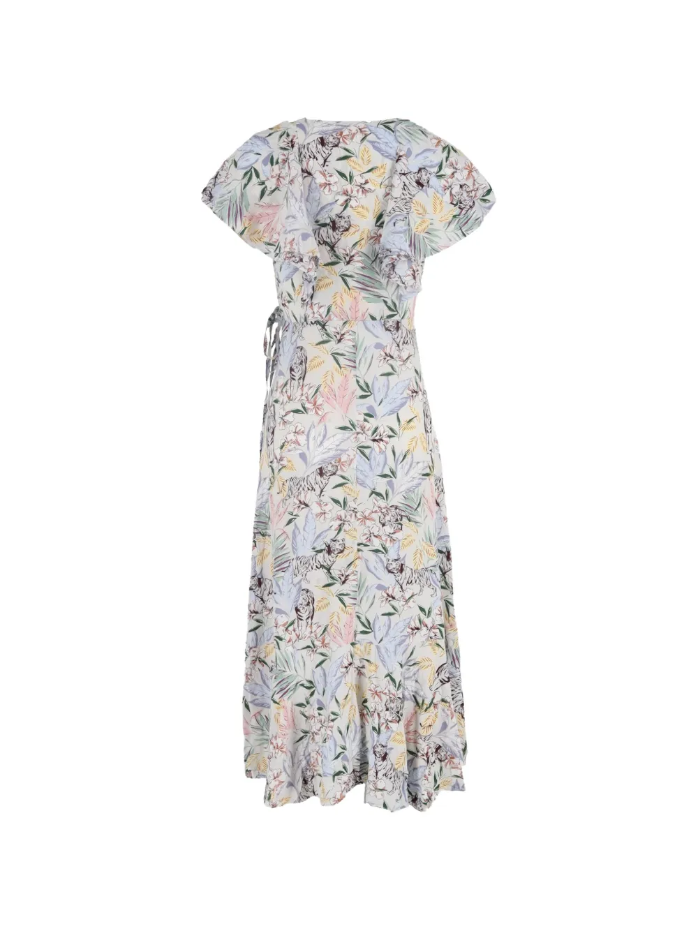 Maje Ritelle floral-print midi dress - Beige