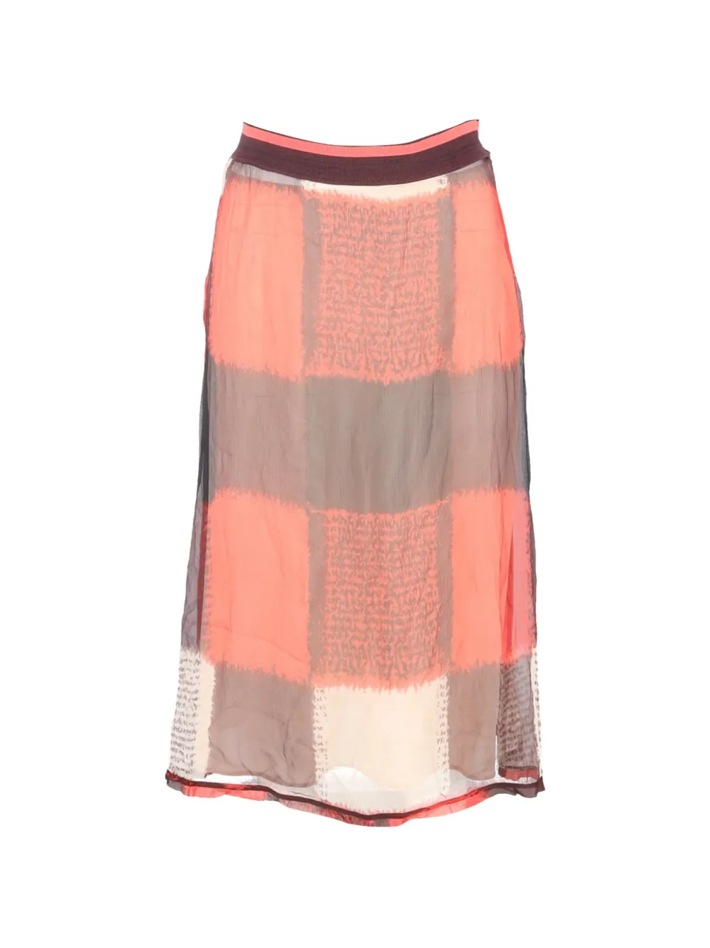 Marni Pre-Owned checked midi skirt - Arancione