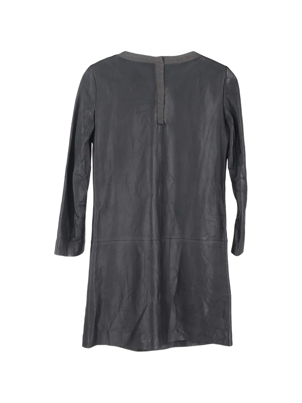 Theory long-sleeve leather mini dress - Grijs