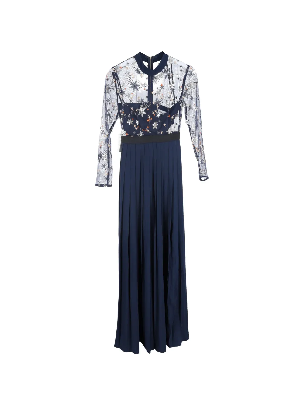 Self-Portrait embellished maxi dress - Blu