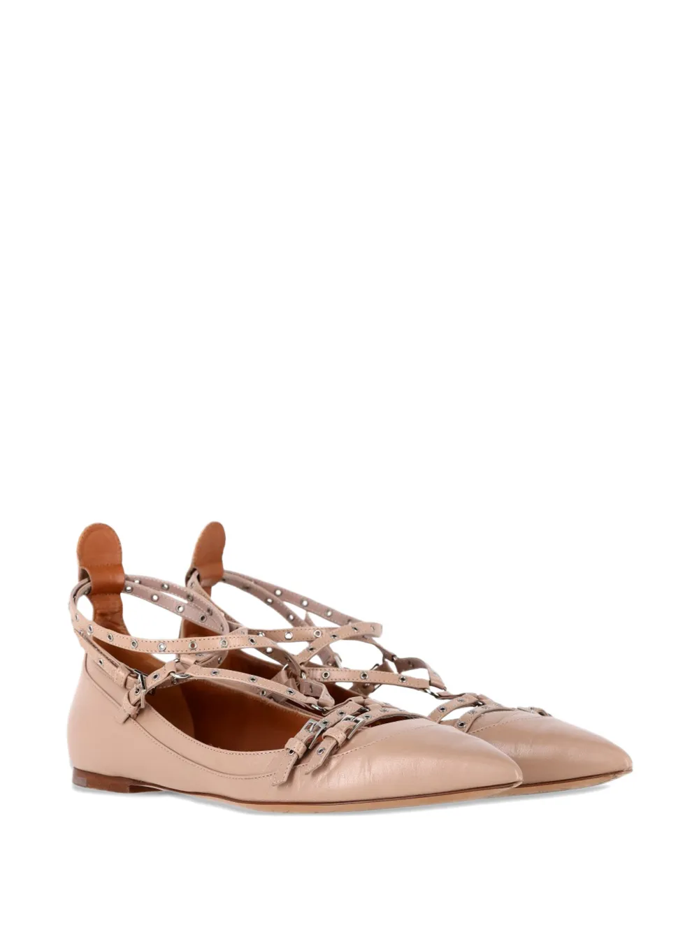 Valentino Garavani Pre-Owned Love Latch eyelet-strap pumps - Beige