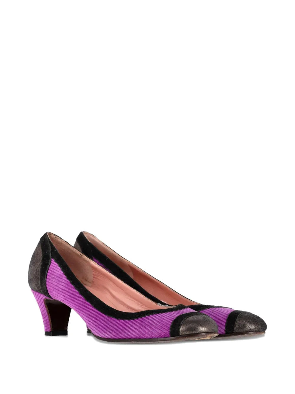 Marc Jacobs Vintage round-toe corduroy pumps - Paars