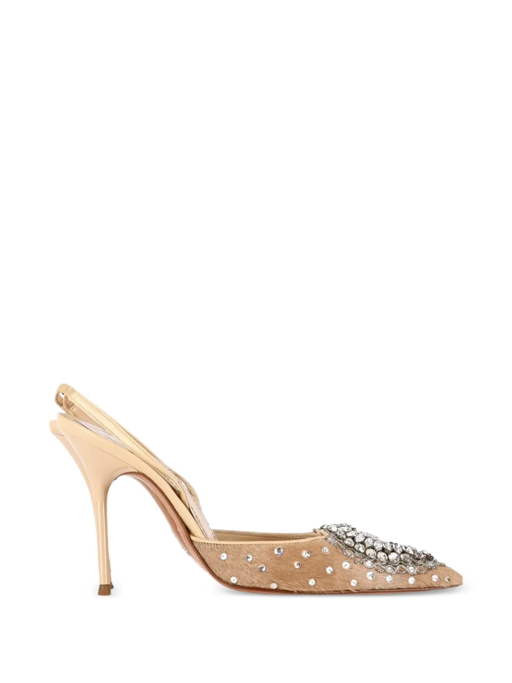 René Caovilla crystal-embellished slingback pumps - Toni neutri