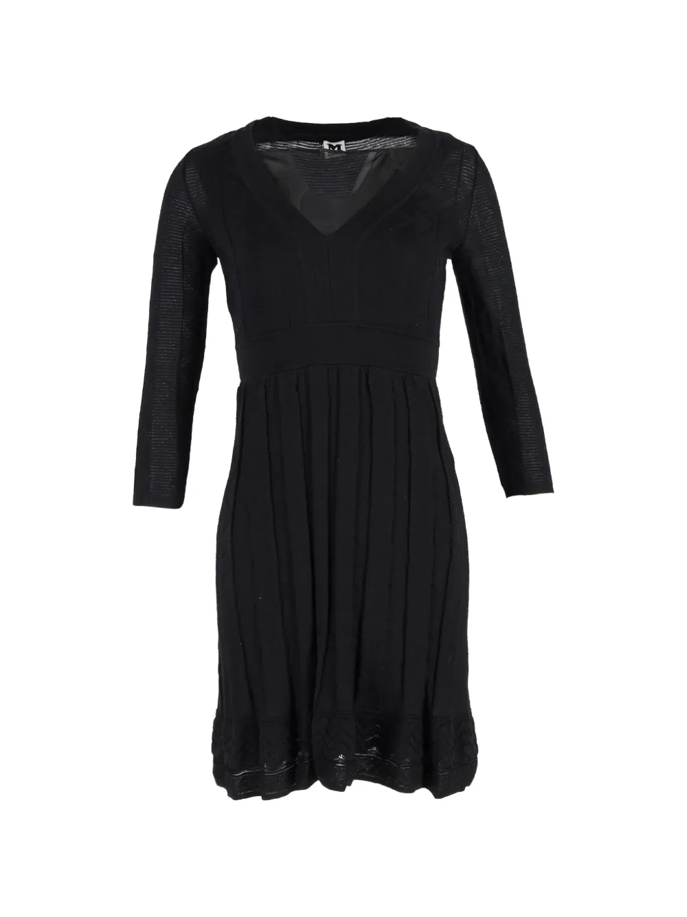 Missoni Pre-Owned knitted V-neck mini dress - Nero