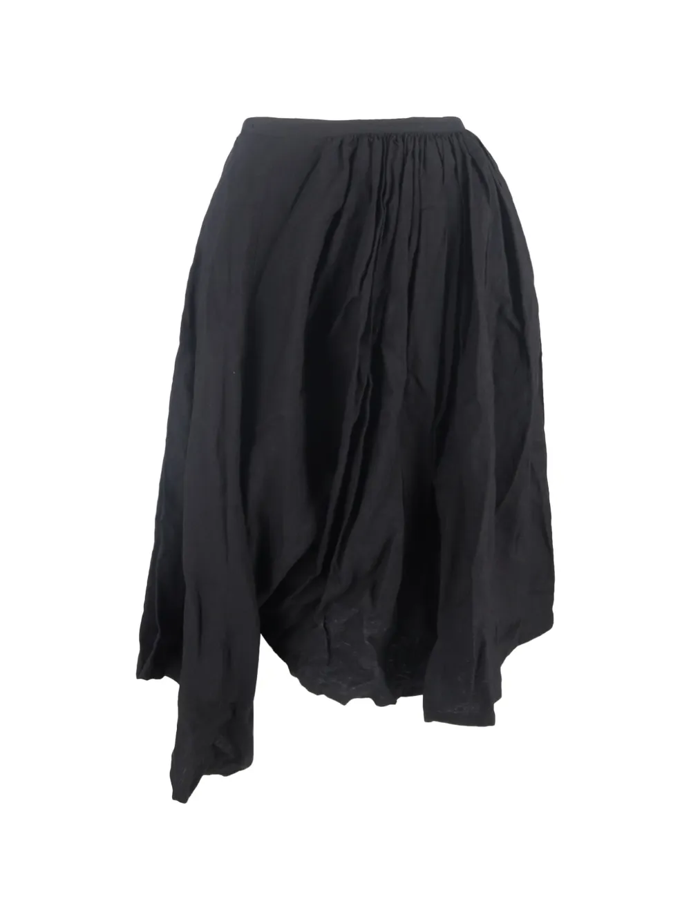 Yohji Yamamoto Pre-Owned asymmetric draped skirt - Zwart