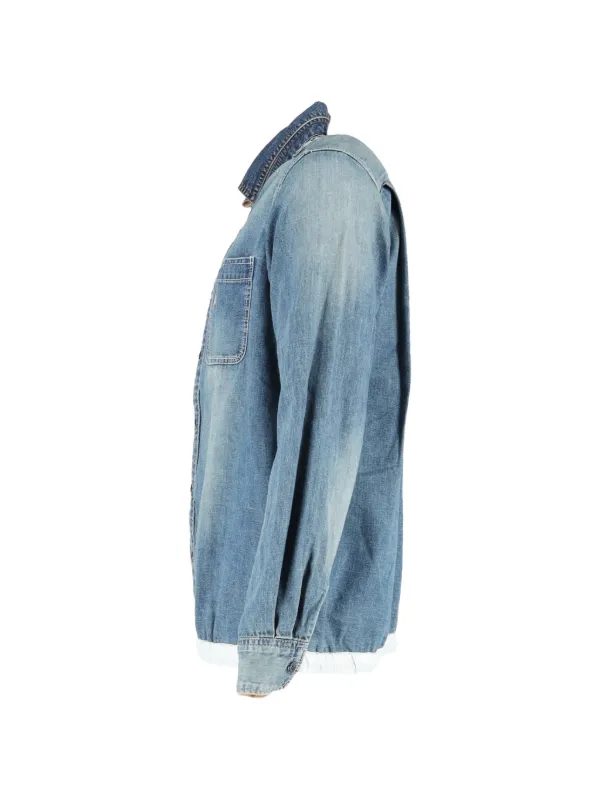 Sacai x Dr Woo embroidered-spider Denim Shirt | Blue | FARFETCH