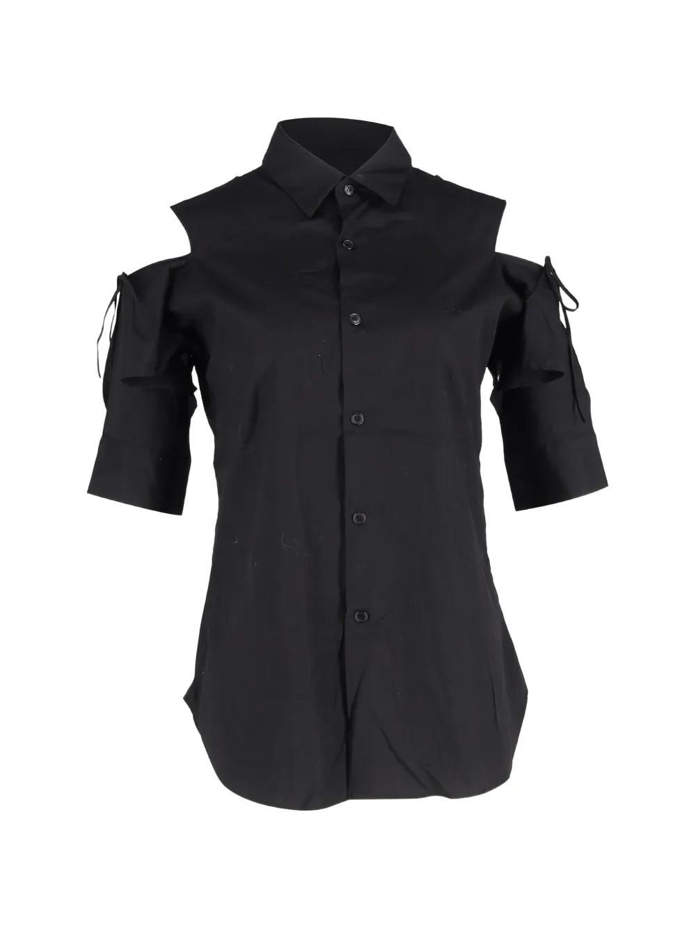 Yohji Yamamoto Pre-Owned asymmetric-shoulder buttoned shirt - Nero