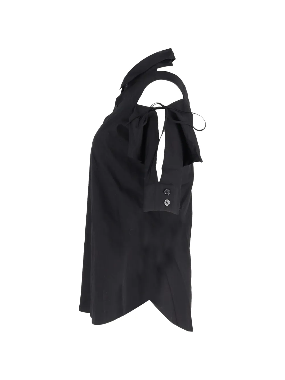 Asymmetric-Shoulder Buttoned Shirt