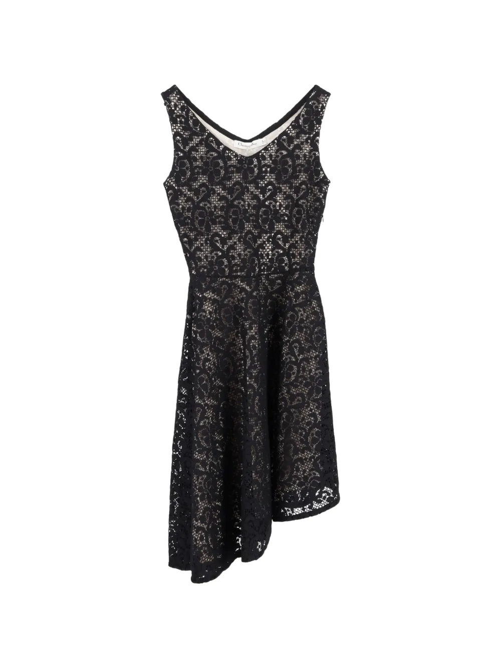 Christian Dior Pre-Owned asymmetric lace dress - Nero