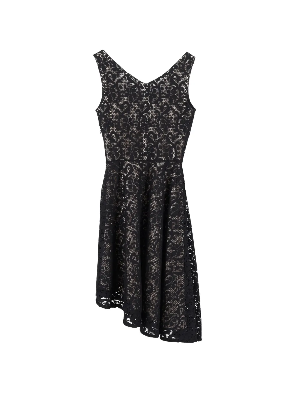 Christian Dior Pre-Owned asymmetric lace dress - Zwart