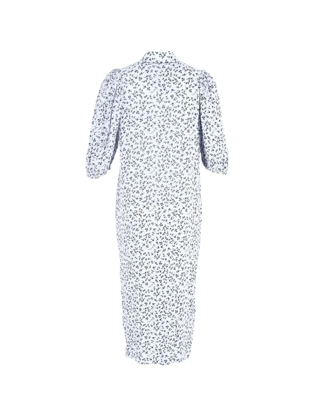 GANNI printed button-down shirt dress - Blauw