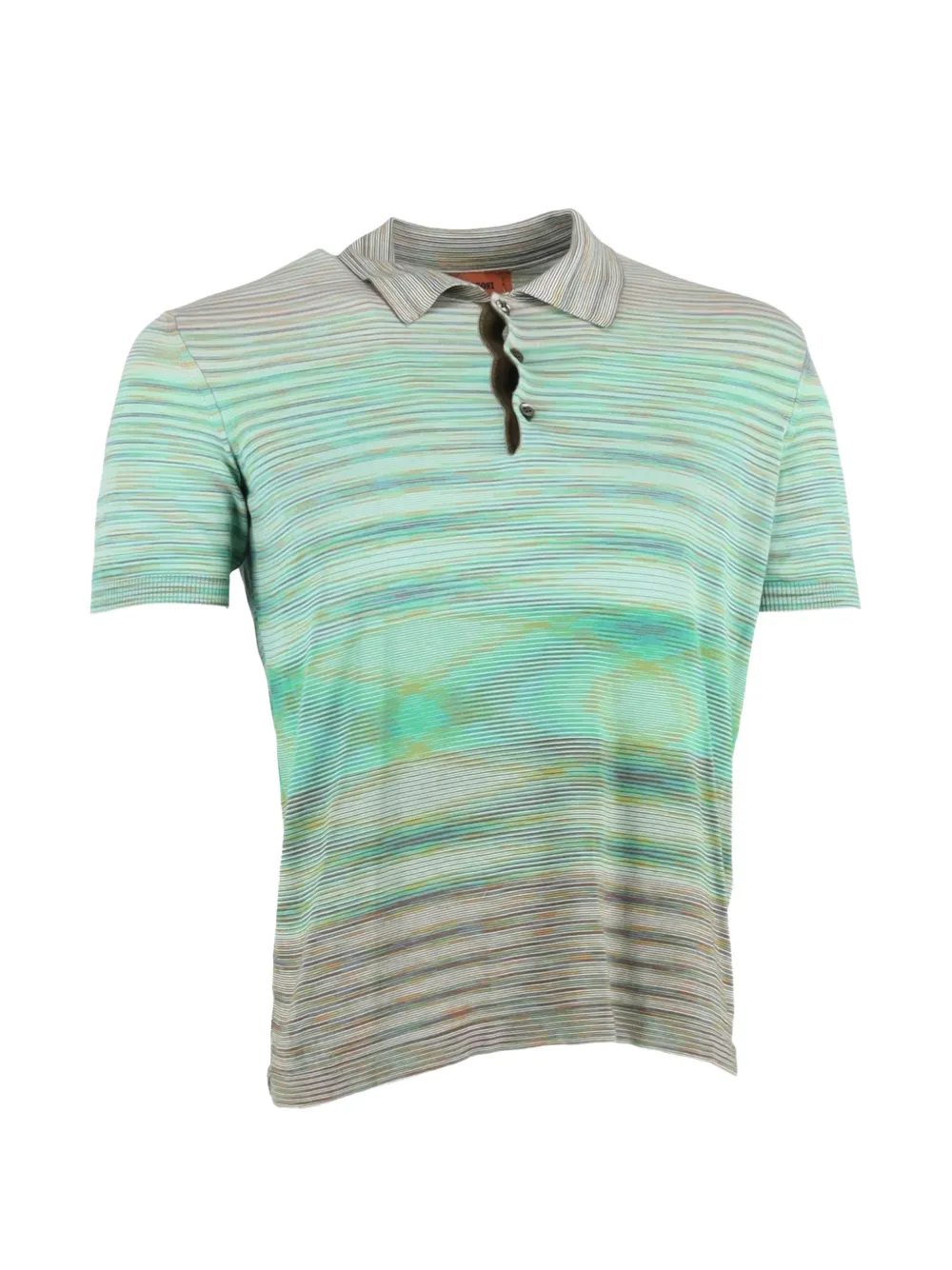 Missoni Pre-Owned striped cotton polo shirt - Verde