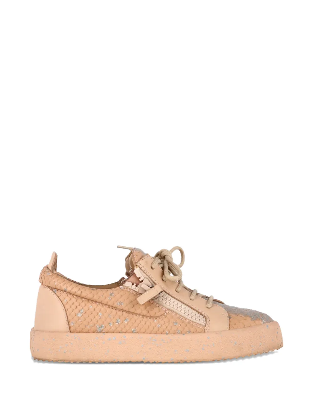 Giuseppe Zanotti Vintage snakeskin-effect zip sneakers - Toni neutri