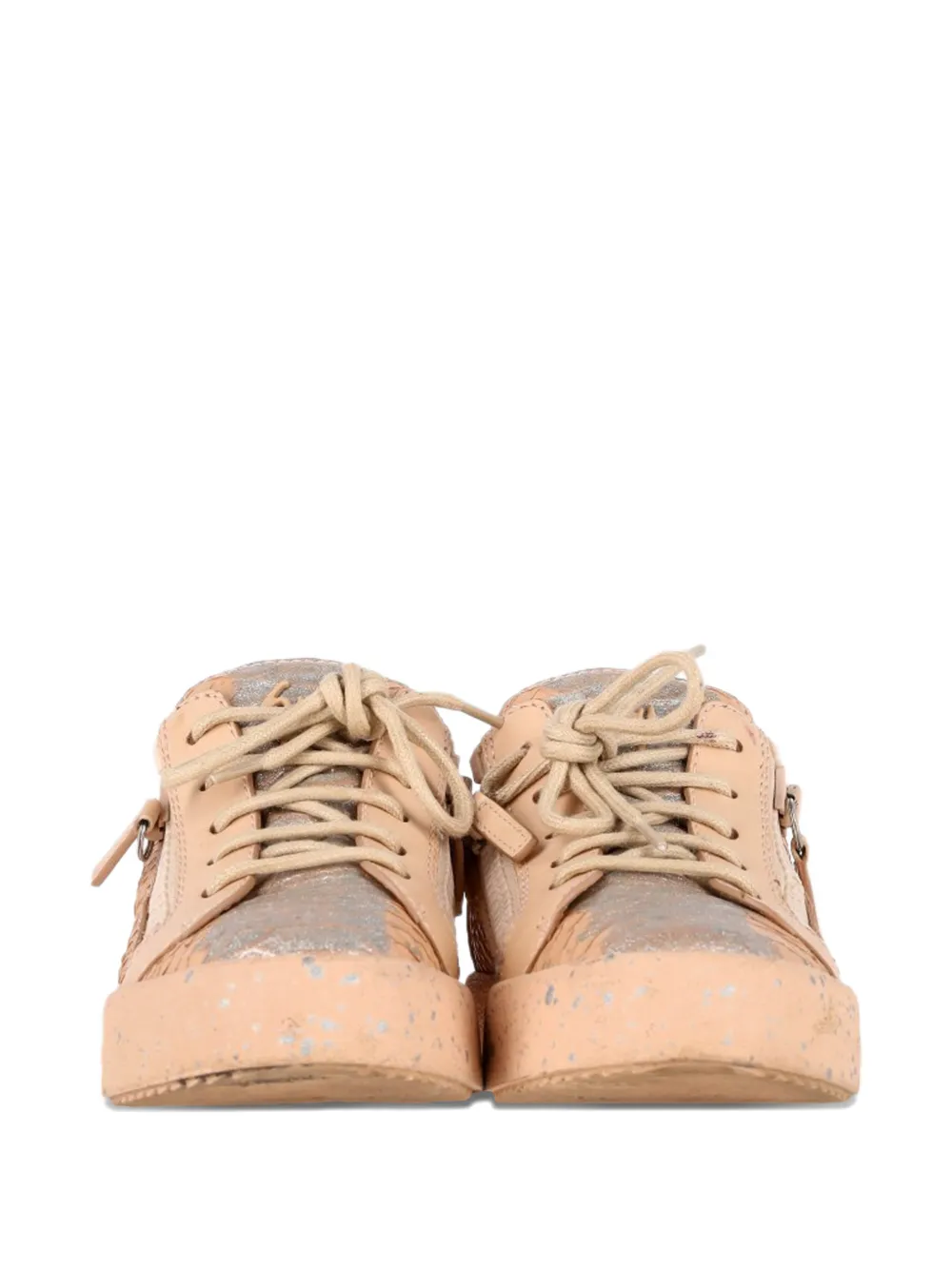 Giuseppe Zanotti Vintage snakeskin-effect zip sneakers - Beige