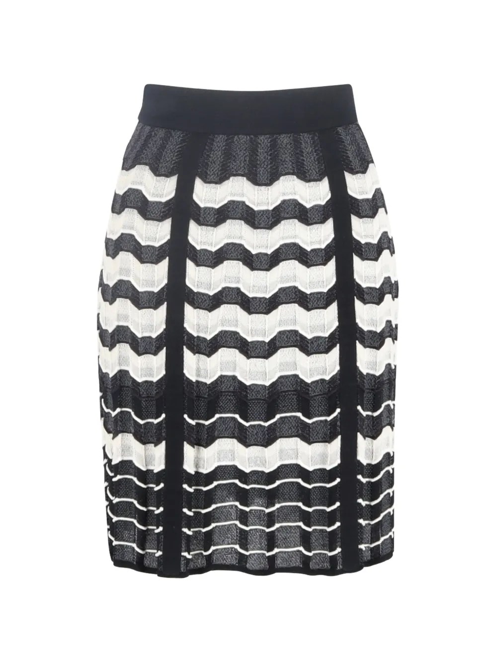 M Missoni Vintage chevron elasticated-waistband midi skirt - Zwart