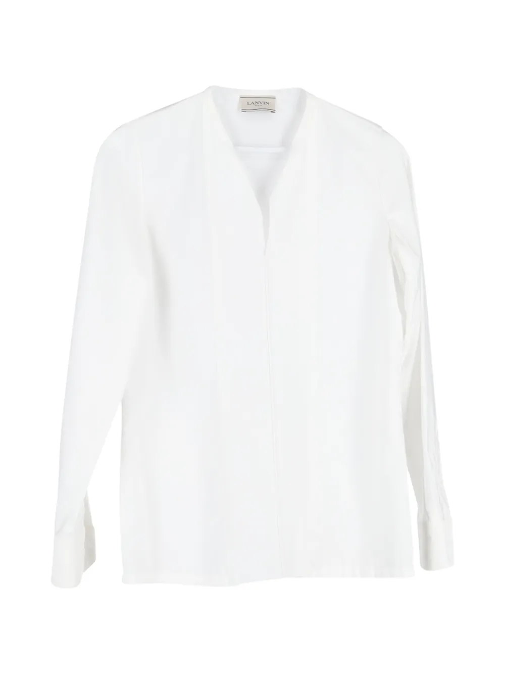Lanvin Pre-Owned V-neck long-sleeve blouse - Bianco
