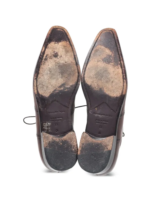 Ermenegildo Zegna Vintage Wingtip Leather Oxford Shoes | Brown