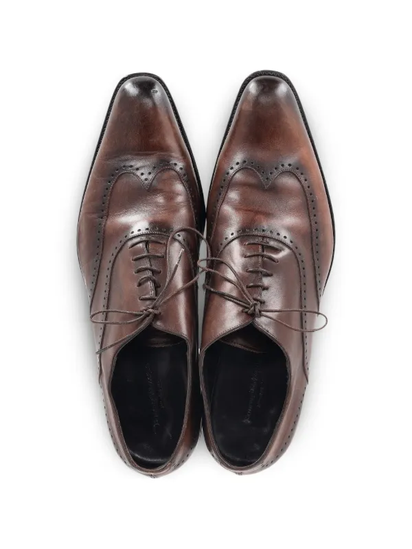 Ermenegildo Zegna Vintage Wingtip Leather Oxford Shoes | Brown