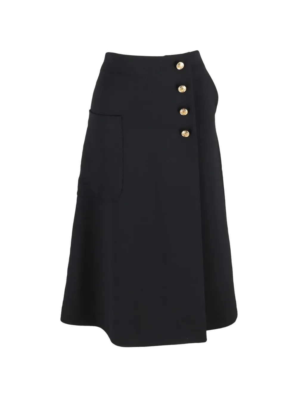 Mulberry Pre-Owned buttoned patch-pocket midi skirt - Zwart