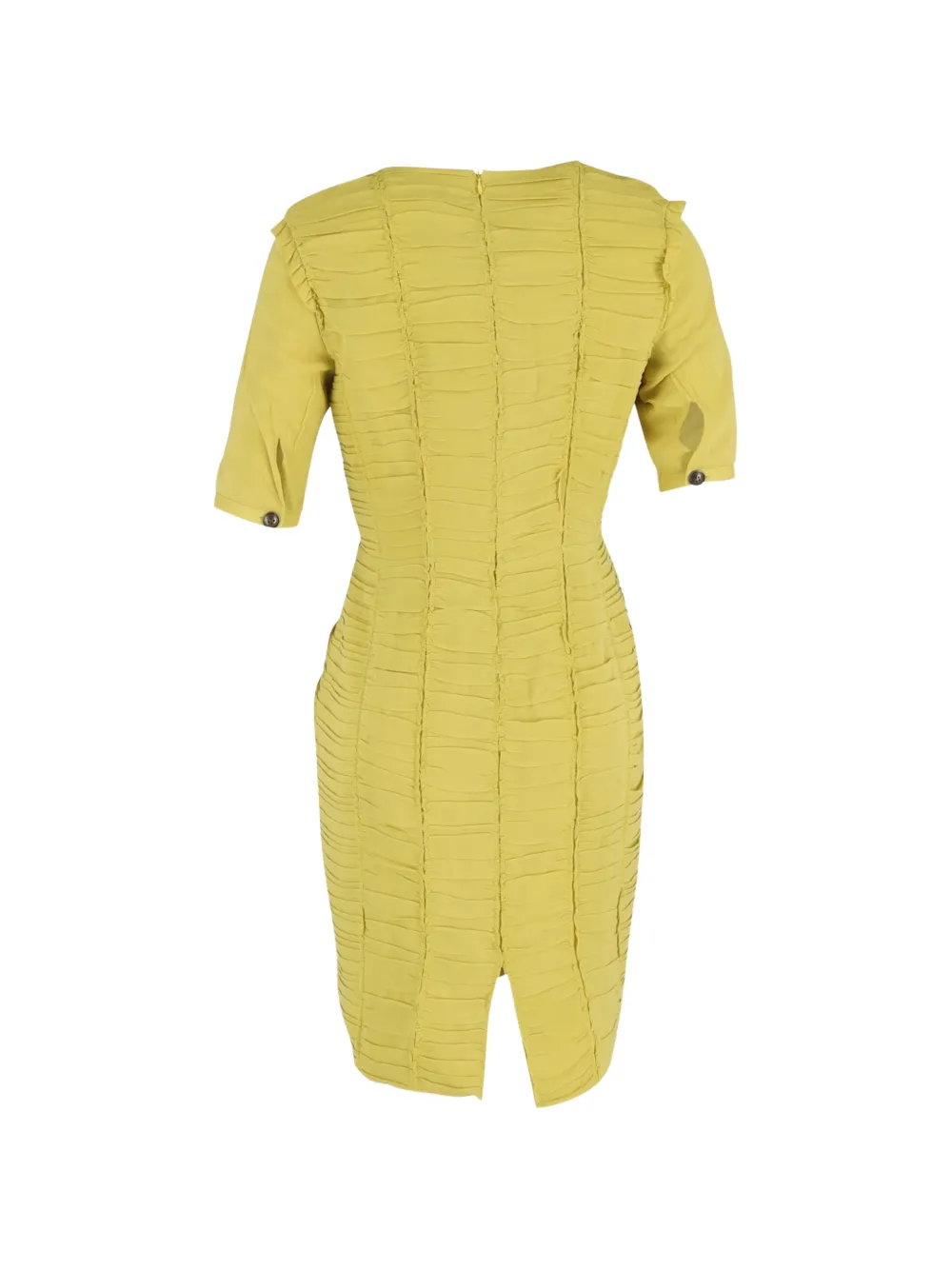 Burberry Pre-Owned ruched short-sleeved midi dress - Groen