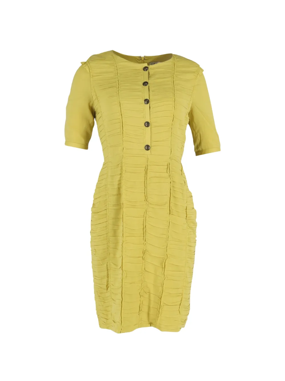 Burberry Pre-Owned ruched short-sleeved midi dress - Verde