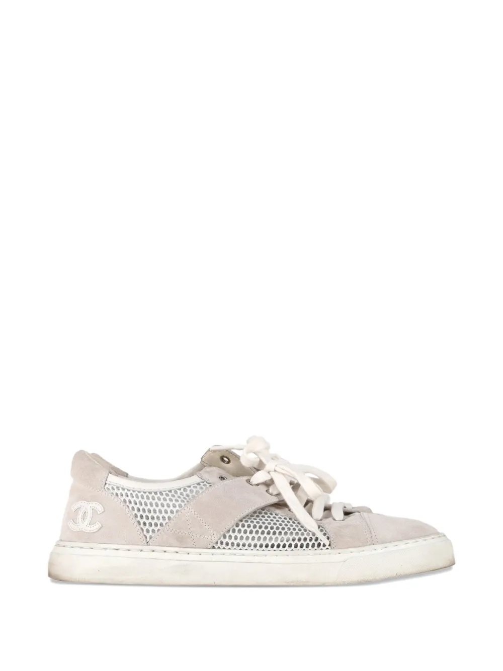 CHANEL Pre-Owned CC low-top calf suede sneakers - Grau