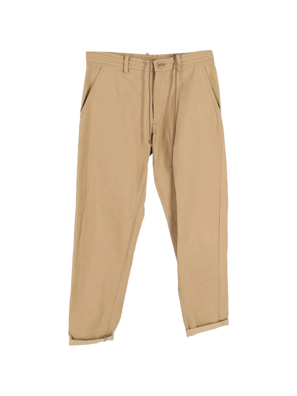 Yohji Yamamoto Pre-Owned drawstring straight-leg trousers - Toni neutri