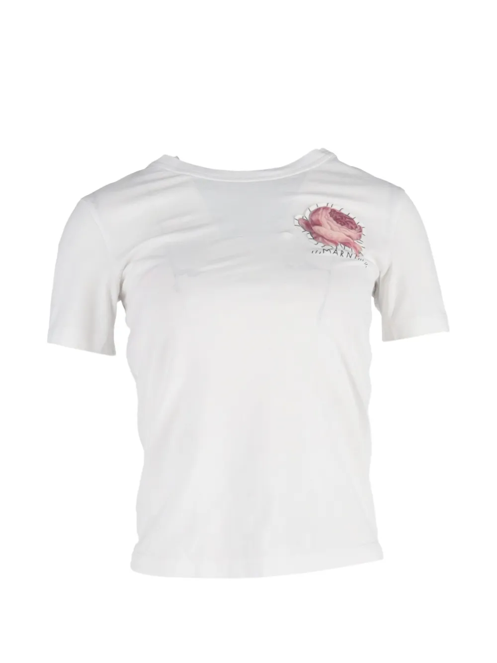 Marni Pre-Owned flower-patch T-shirt - Bianco