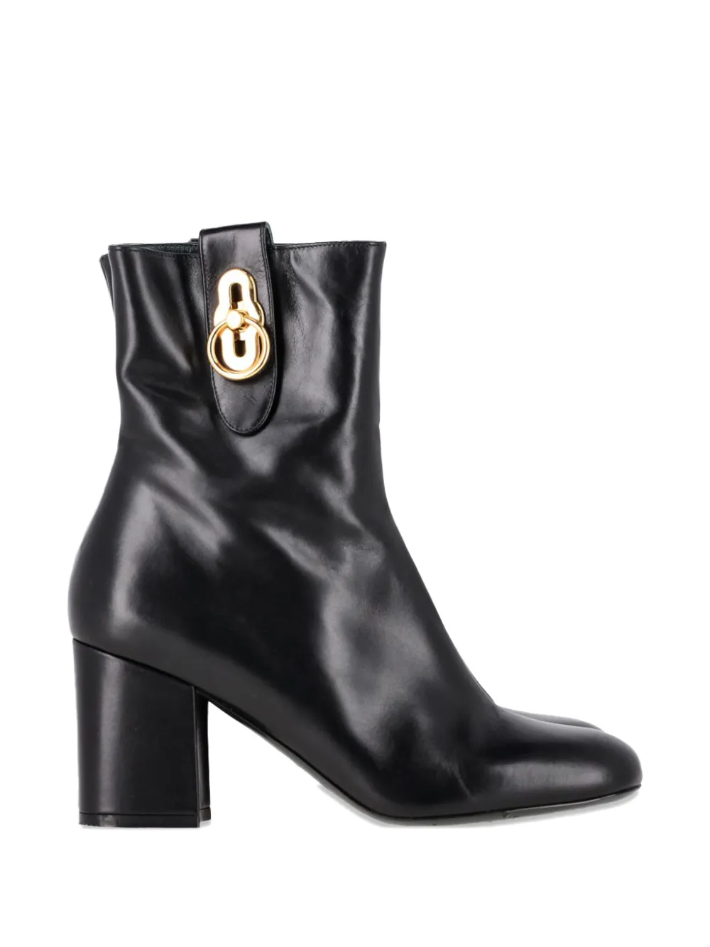 Mulberry Pre-Owned square-toe high-heel ankle boots - Nero