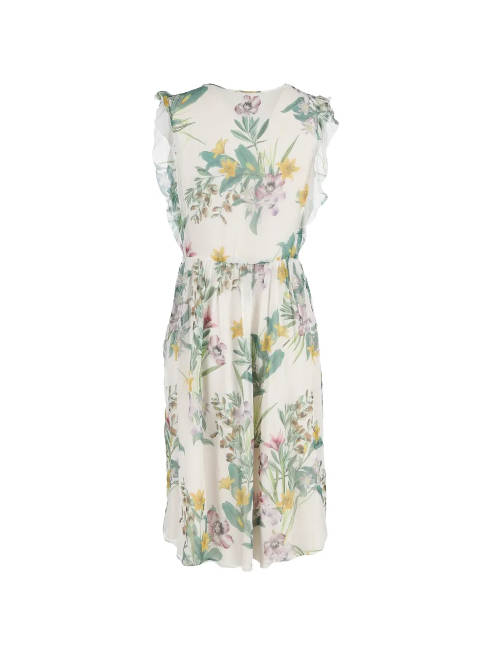 Max Mara floral-print midi dress - Beige