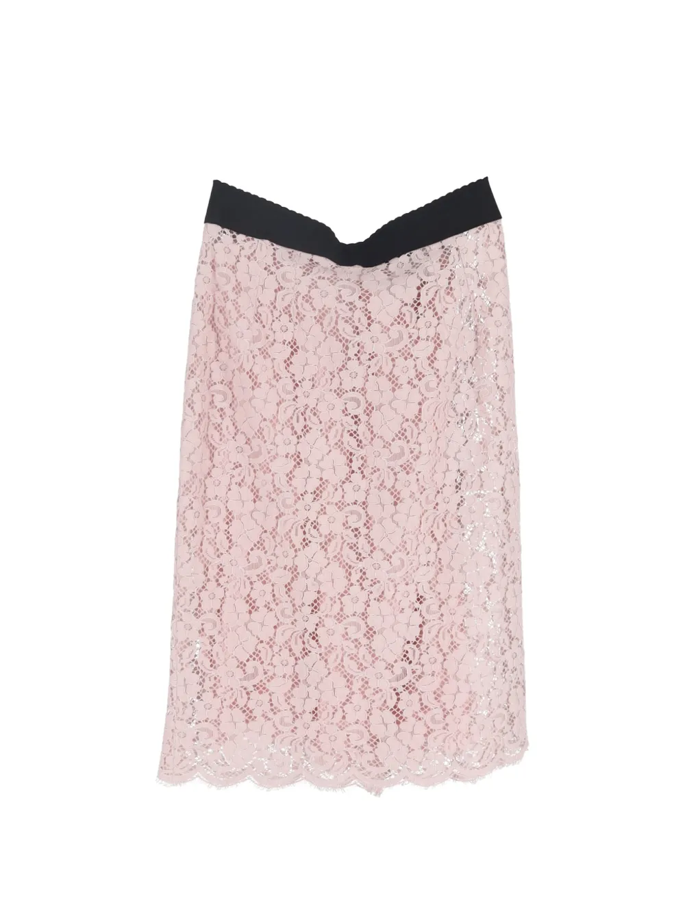 Dolce & Gabbana Pre-Owned lace midi straight skirt - Rosa