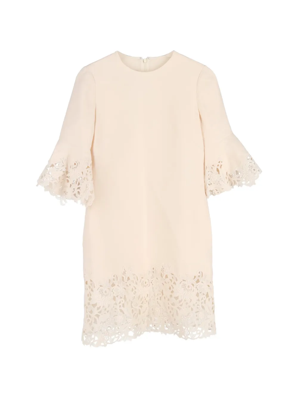 Valentino Garavani Pre-Owned lace-detail panelled midi dress - Toni neutri