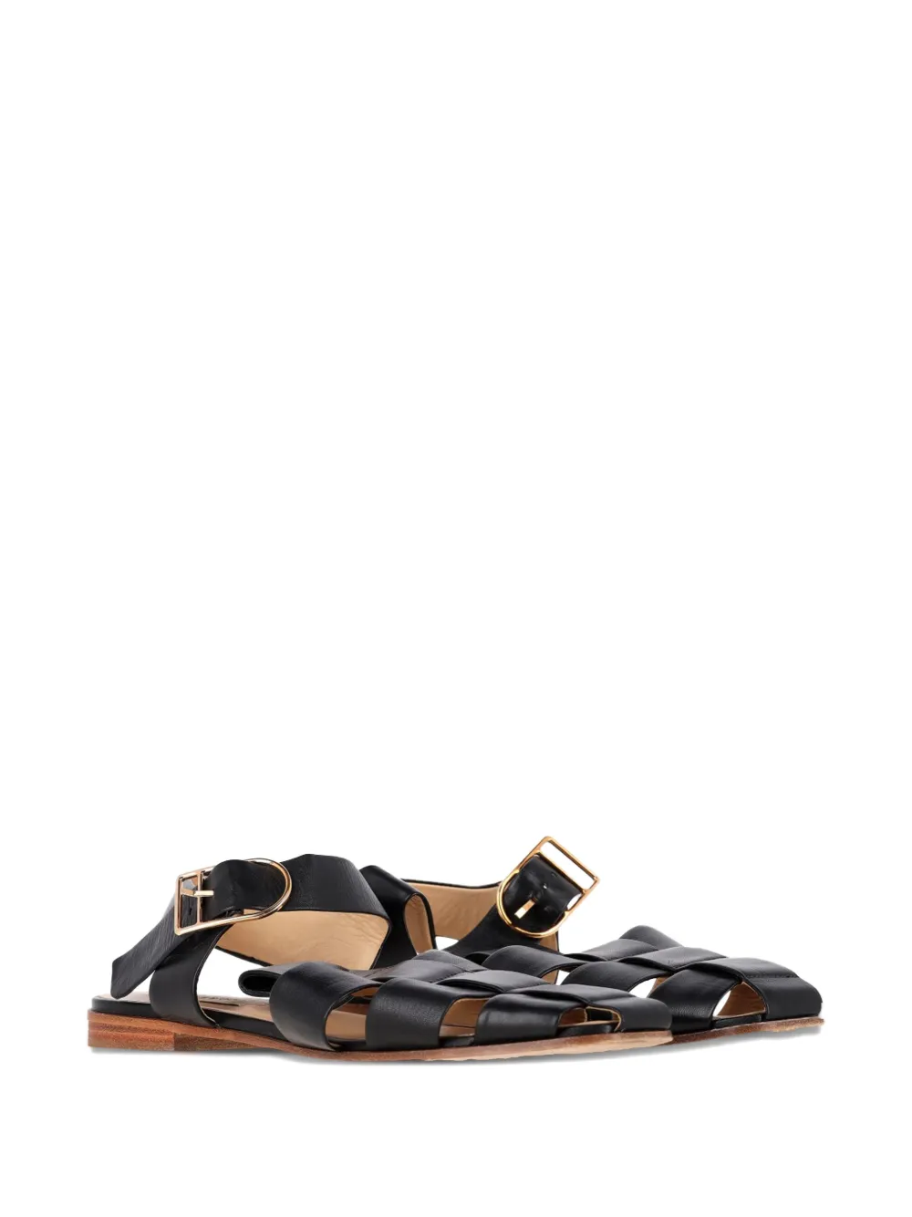 Gabriela Hearst leather buckle sandals - Zwart
