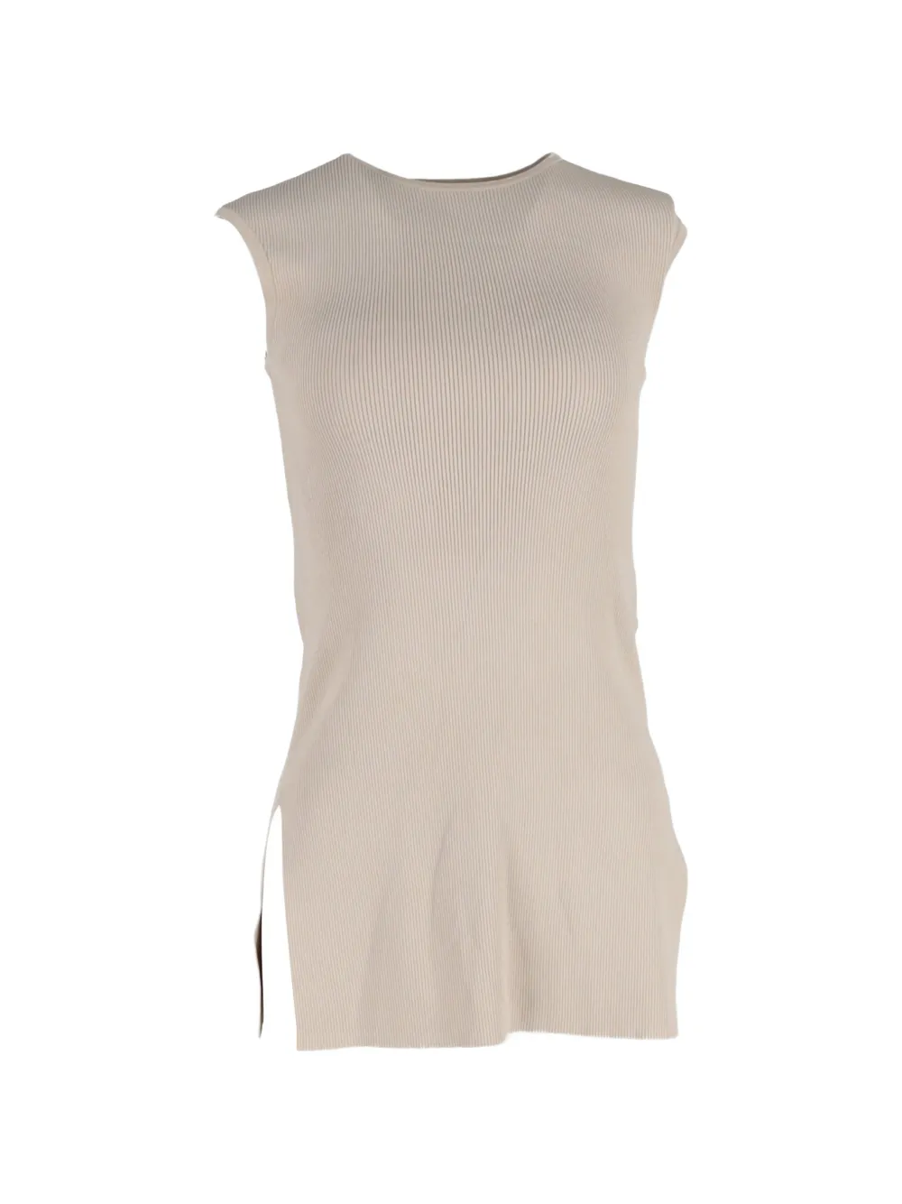 Max Mara Ribbed slit tank top - Toni neutri
