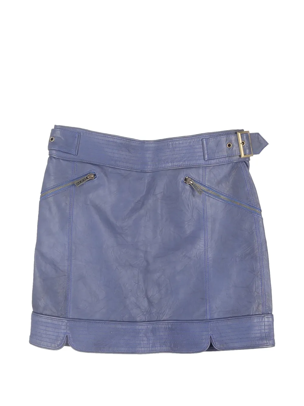 Alice By Temperley leather belted mini skirt - Blu